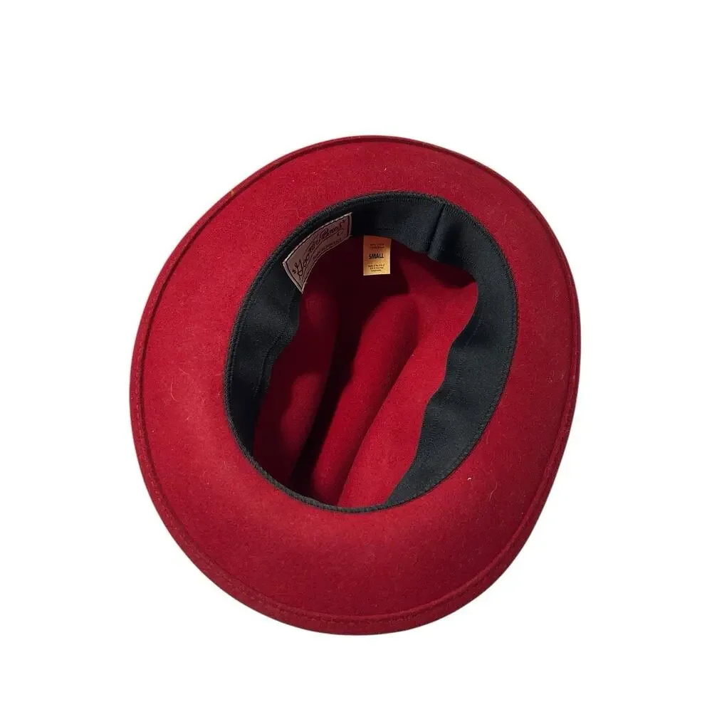 Goorin Bros. 100% Wool Red Classic Fedora Grosgrain Band Size Small
